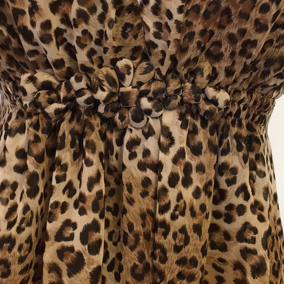 Ad:Hoc Brand Leopard Print Babydoll Mini Dress - Picture 3 of 8